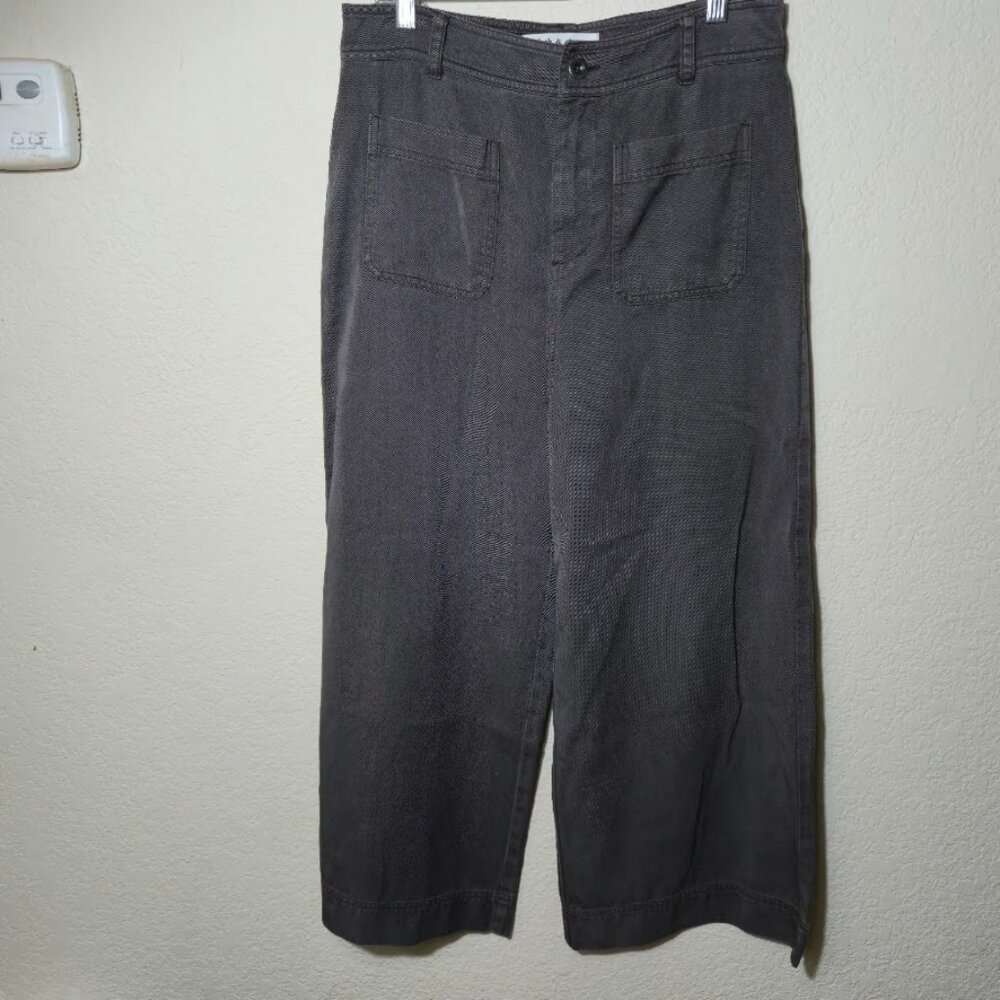 Cloth & Stone Anthro' Gray Tencel Cotton Wide Leg Structured Trousers - Sz 29